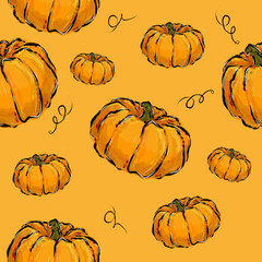 halloween pumpkins seamless pattern
