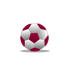 Red And White Colored Soccer Ball Sitting On White Background.