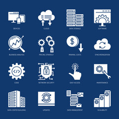 Computer software as a service icon set