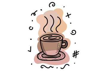 Hand drawn coffee cup. Good for any project.	