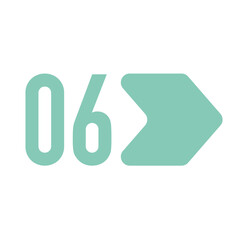 Number Info-graphic Bullet point 6, Arrow Shape number, Arrow Infographic Number.