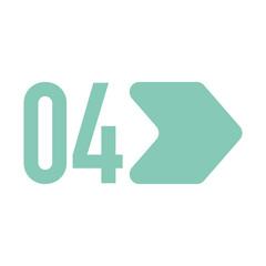 Number Info-graphic Bullet point 4, Arrow Shape number, Arrow Infographic Number.