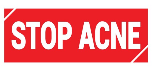 STOP ACNE text written on red stamp sign.