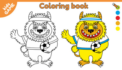 Cartoon monster. Coloring book for kids. Vector illustration in childish style.