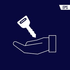 Key in hand vector icon illustration sign