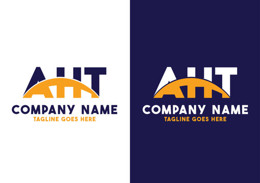 Letter AHT logo design vector template, AHT logo