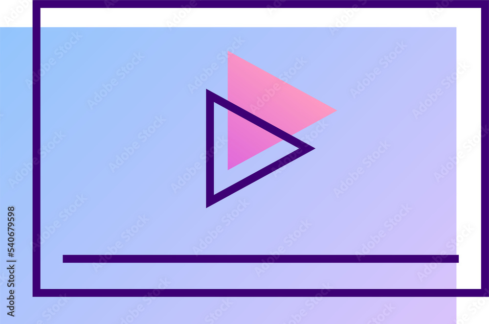 Wall mural icons video player line gradient digital device application ui kit