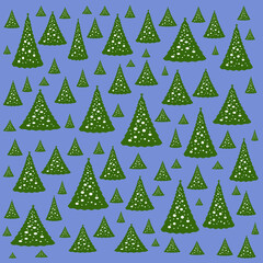 Christmas trees seamless pattern
