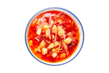 red soup vegetable borsch beetroot, cabbage, tomato meal food on the table copy space food...
