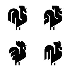 Set of Rooster, Rooster Logo. Icon design. Template elements © Nataliia