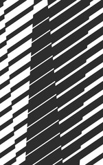 Portrait black and white background with abstract diagonal stripes pattern