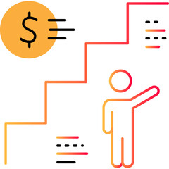 Career growth outline icon business success vector