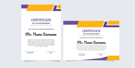 Certificate Award Design Template. A clean modern certificate