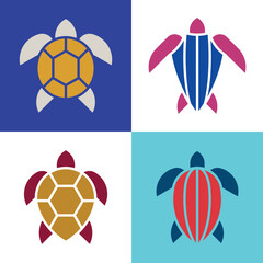 Obraz premium Set of Sea Turtle, Sea Turtle Logo. Icon design. Template elements