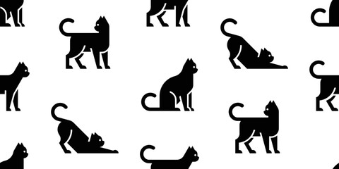 Seamless pattern with Cats. isolated on white background