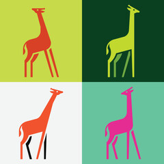 Set of Giraffe, Giraffe Logo. Icon design. Template elements
