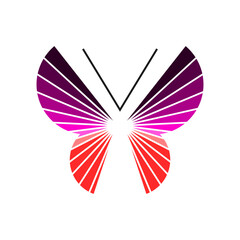 Vector drawings of butterflies. The butterfly logo.
Color palette