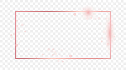 Rose gold glowing rectangular shape frame