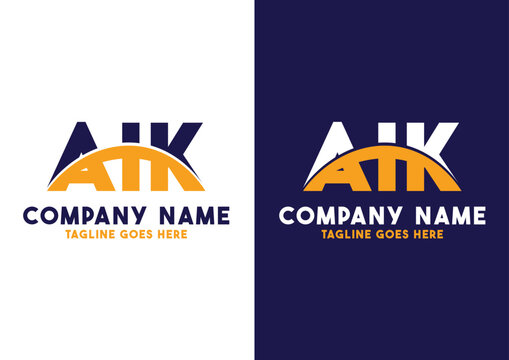 Letter AIK logo design vector template, AIK logo