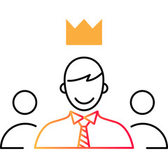 Team leader outline icon business flat vector