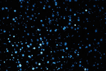 Abstract Christmas background with stars particles. 3D render illustration.