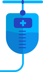 Illustration saline bag. Healthy and medicine. Flat design concept. PNG