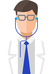 Illustration doctor. Healthy and medicine. Flat design concept. PNG