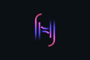 Abstract and Geometric Letter H Logo Design with Purple Lines. Modern Creative Logo, Suitable for Business and Technology Brand Identity