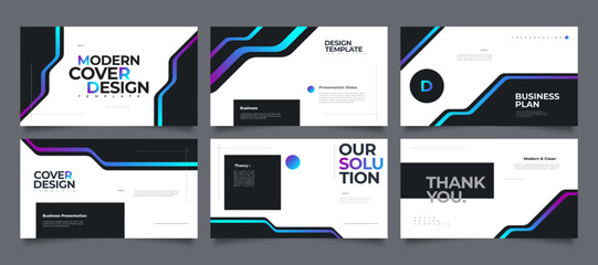 Modern and Creative Presentation Templates Set. Horizontal Poster with Modern Gradient Style for, Branding, Flyer, Leaflet, Marketing, Advertising, Annual Report, Banner, Landing Page, Website Slider