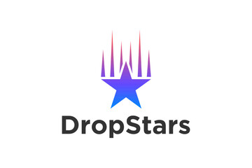 Star logo motion drop fall icon symbol stars element vector