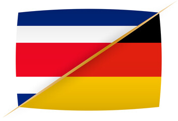 Naklejka premium National football team Costa Rica vs Germany. Soccer 2022 match versus icon.