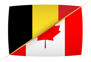 National football team Belgium vs Canada. Soccer 2022 match versus icon.