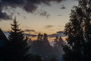 sunset in the mountains