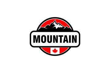 Obraz premium Canada mountain logo emblem badge outdoor rounded shape symbol
