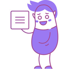 Character with paper report icon vector isolated