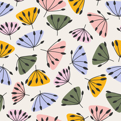 Colorful floral elements seamless pattern