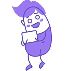 Funny character play video game icon vector