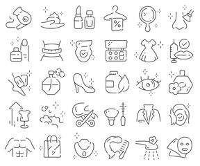 Fashion and beauty line icons collection. Thin outline icons pack. Vector illustration eps10