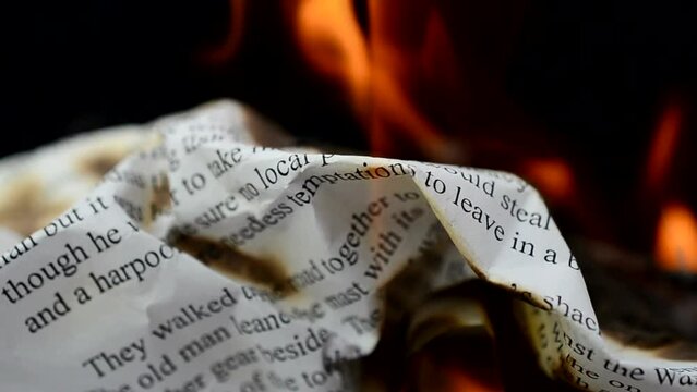 Slow Motion. The text and letter on fire. Slow Motion.