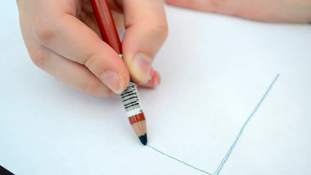 We draw a football field. Football field on paper