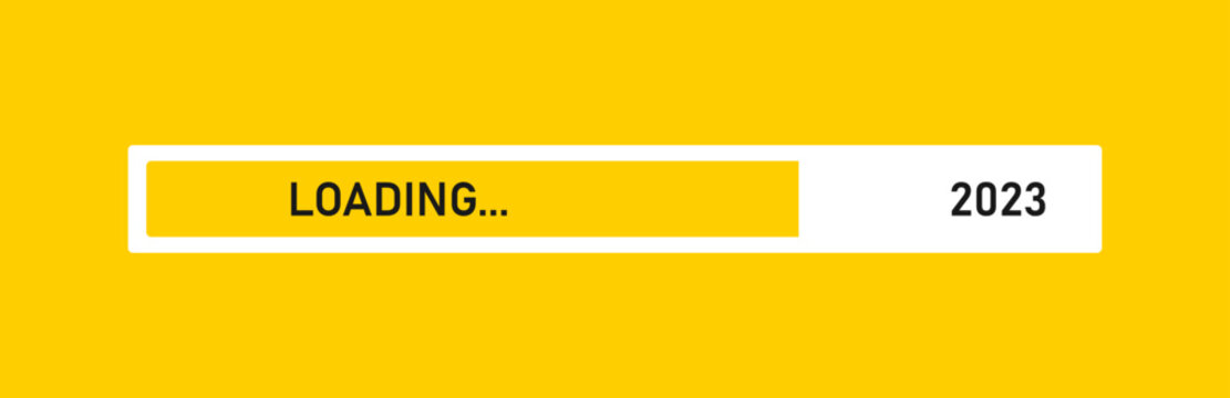 Loading bar for 2023 goal planning business concept, vector illustration for graphic design. New year goal idea concept.