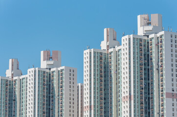 Fototapeta na wymiar High rise residential building of public estate in Hong Kong city