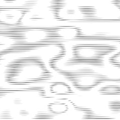 Abstract dynamical rippled surface, visual halftone 3D effect, illusion of movement, curvature. Vector monochrome moire texture