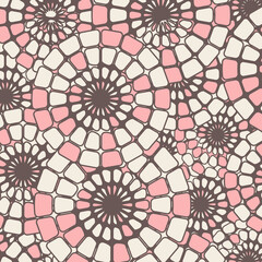 Background image pink round tile geometry cross pattern