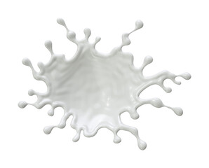 Fototapeta premium Dairy milk, liquid white paint or Yogurt splash. 3d illustration
