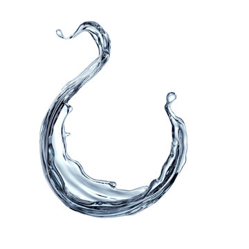 Water splash shape. Liquid splash 3d illustration