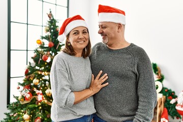 Middle age couple celebrating christmas