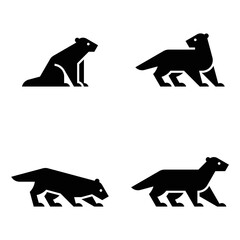 Set of Mink, Mink Logo. Icon design. Template elements