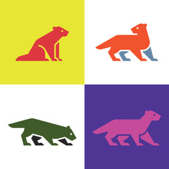 Set of Mink, Mink Logo. Icon design. Template elements