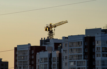 construction site with crane